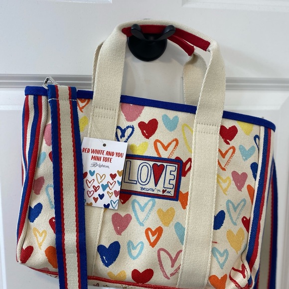 Brighton ~ Red, White & You Mini Tote with hearts! NWT - Picture 2 of 4